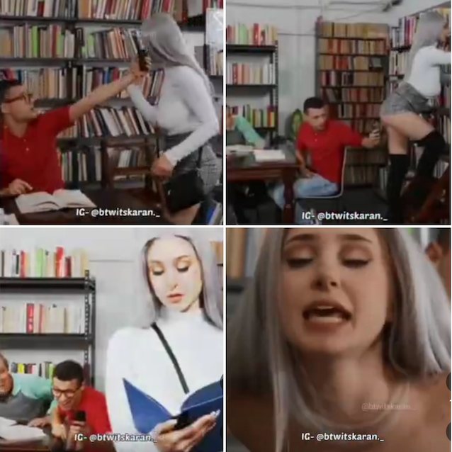 library, fuck, licking, hardcore, amatuer