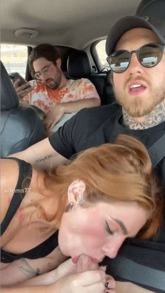 blowjob, car, couple, group, sucking