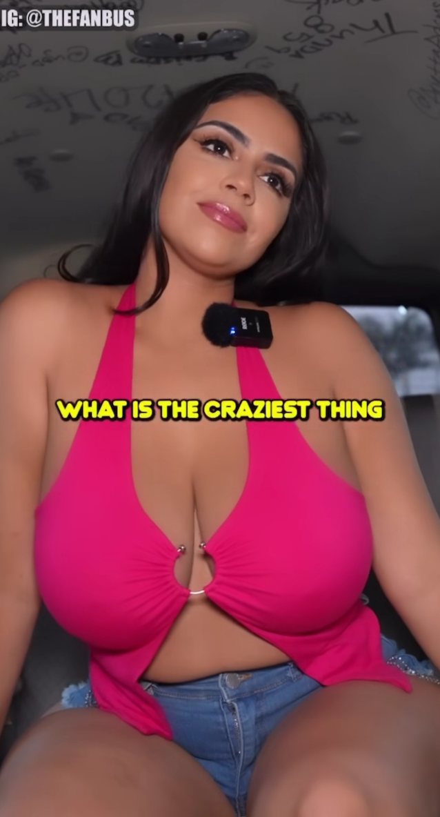 latina, big tits, big boobs, van