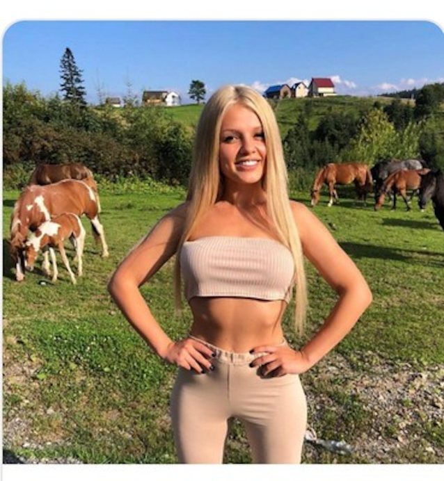 blonde, tube top, farm, tan, countryside