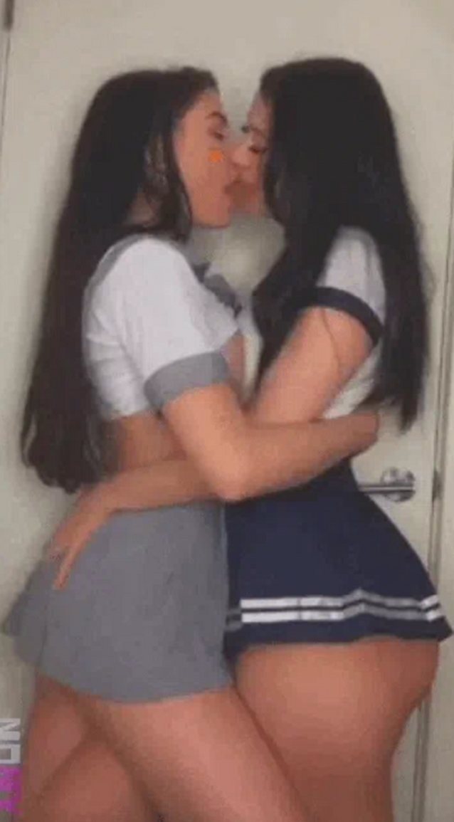 kissing, skirt, tongue, tits, lesbian