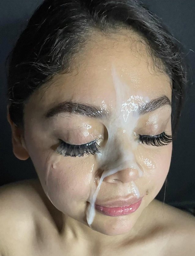 cum, cum on face, eyelashes, beauty, beautifull