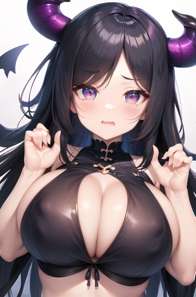 anime big shiny breasts horns