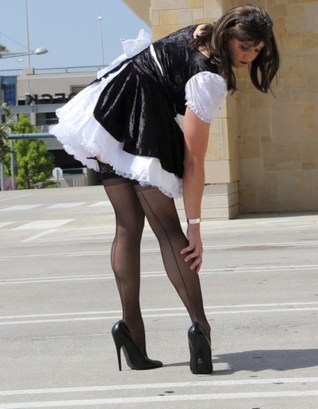 trans maid stockings
