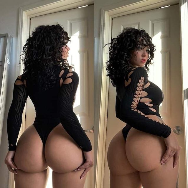 brunette big ass curly hair