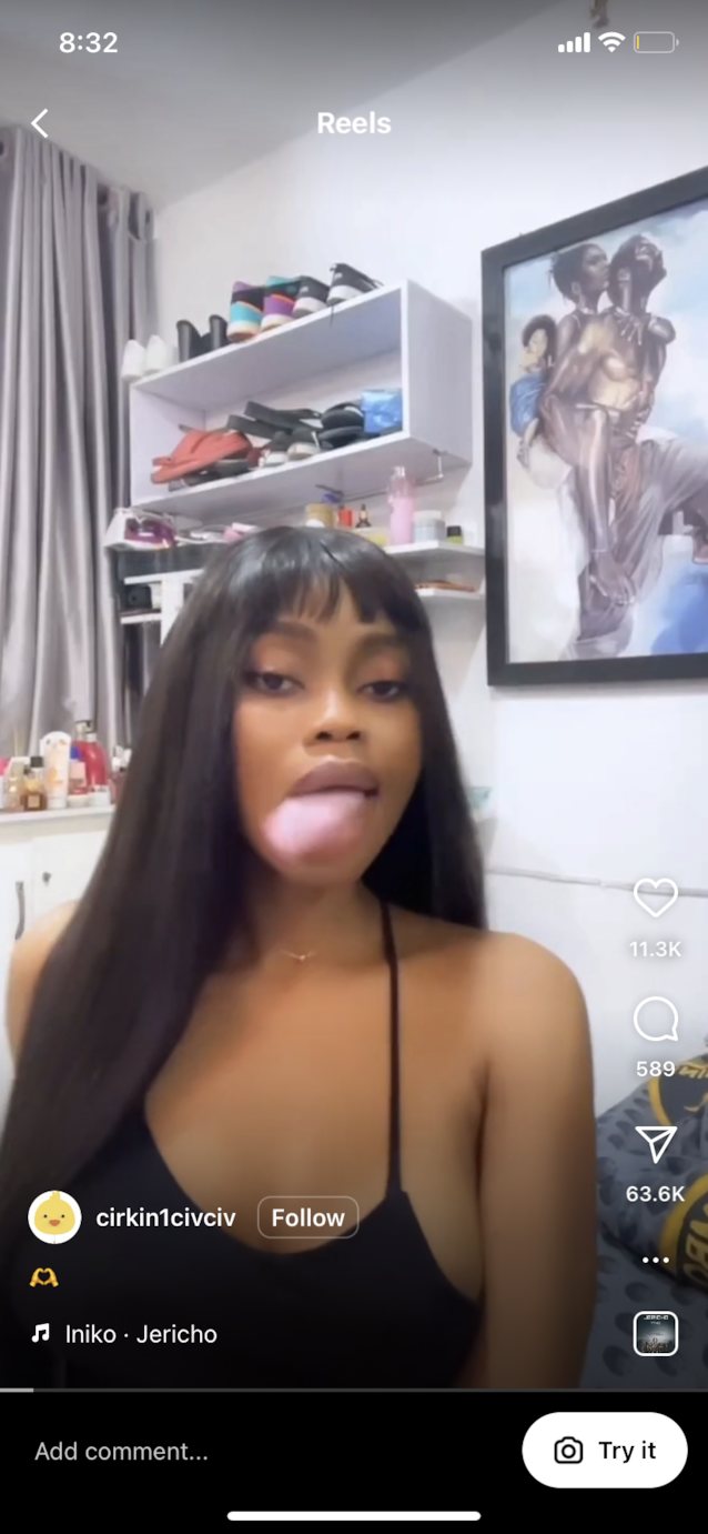 ebony, tiktok, big tits, tongue, sexy