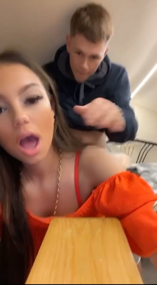 big boobs, natural tits, doggy style, amateur, orange dress