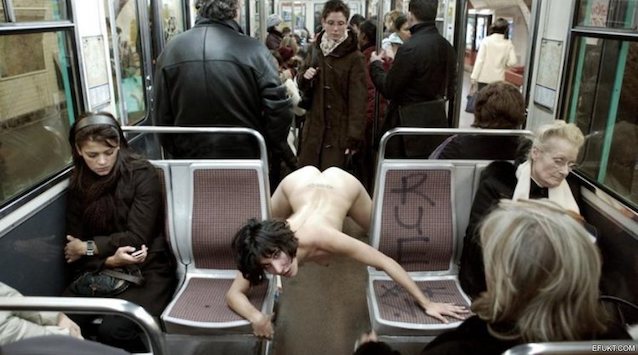 brunette, public, weird, crazy, subway