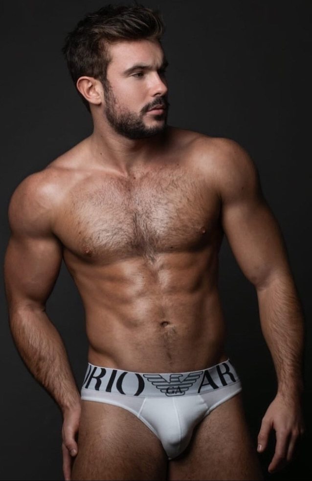 man, hairy, hairy chest, underwear, bulge