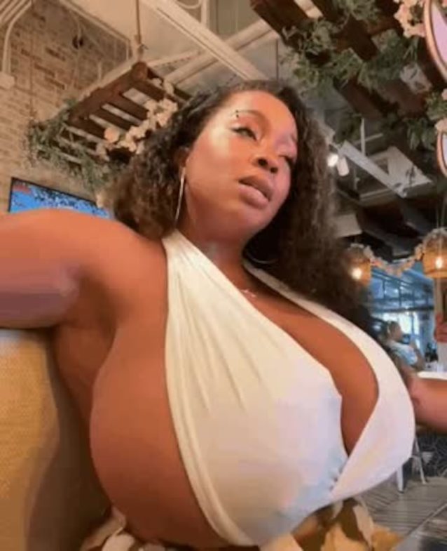 busty, ebony, nip slip, humiliation