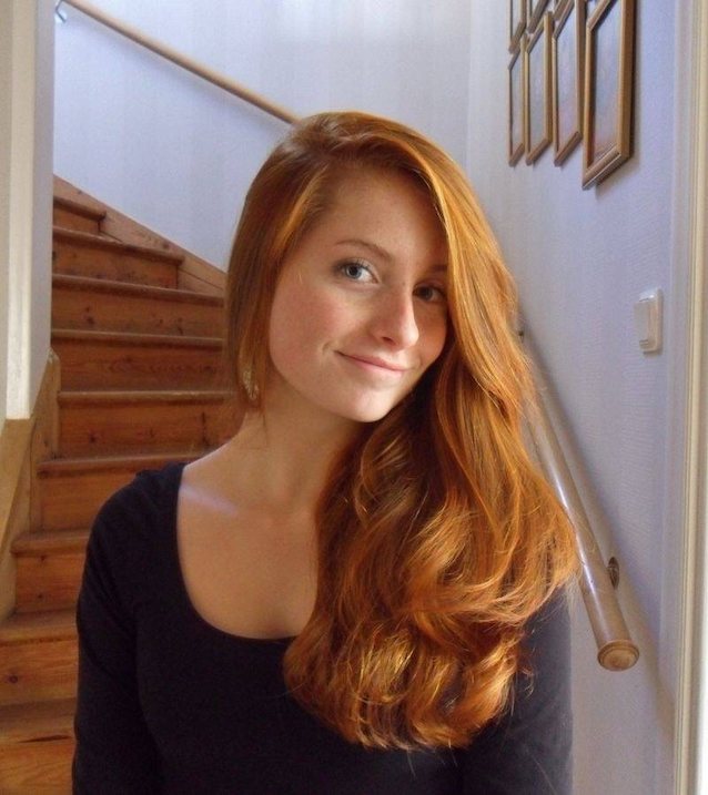 redhead, smile, long hair, sweet