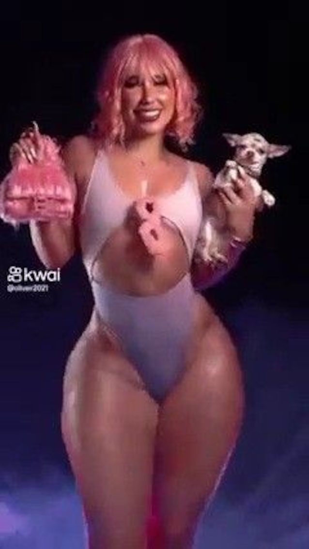 curvy big ass pink hair