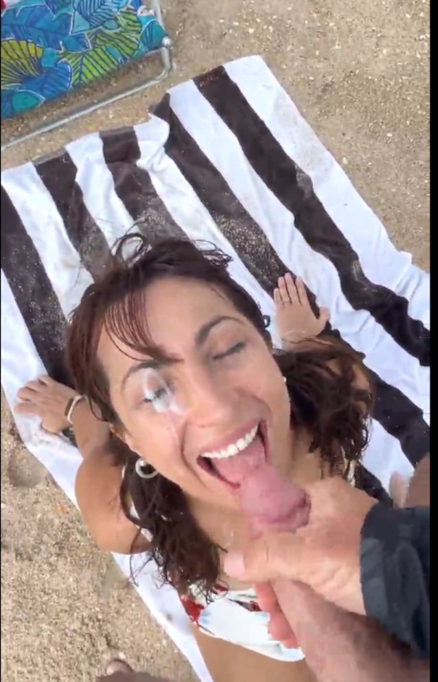 beach, cumshot, facial