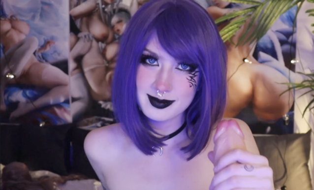 goth colored hair dildo