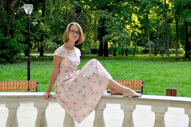 glasses dress blonde hair