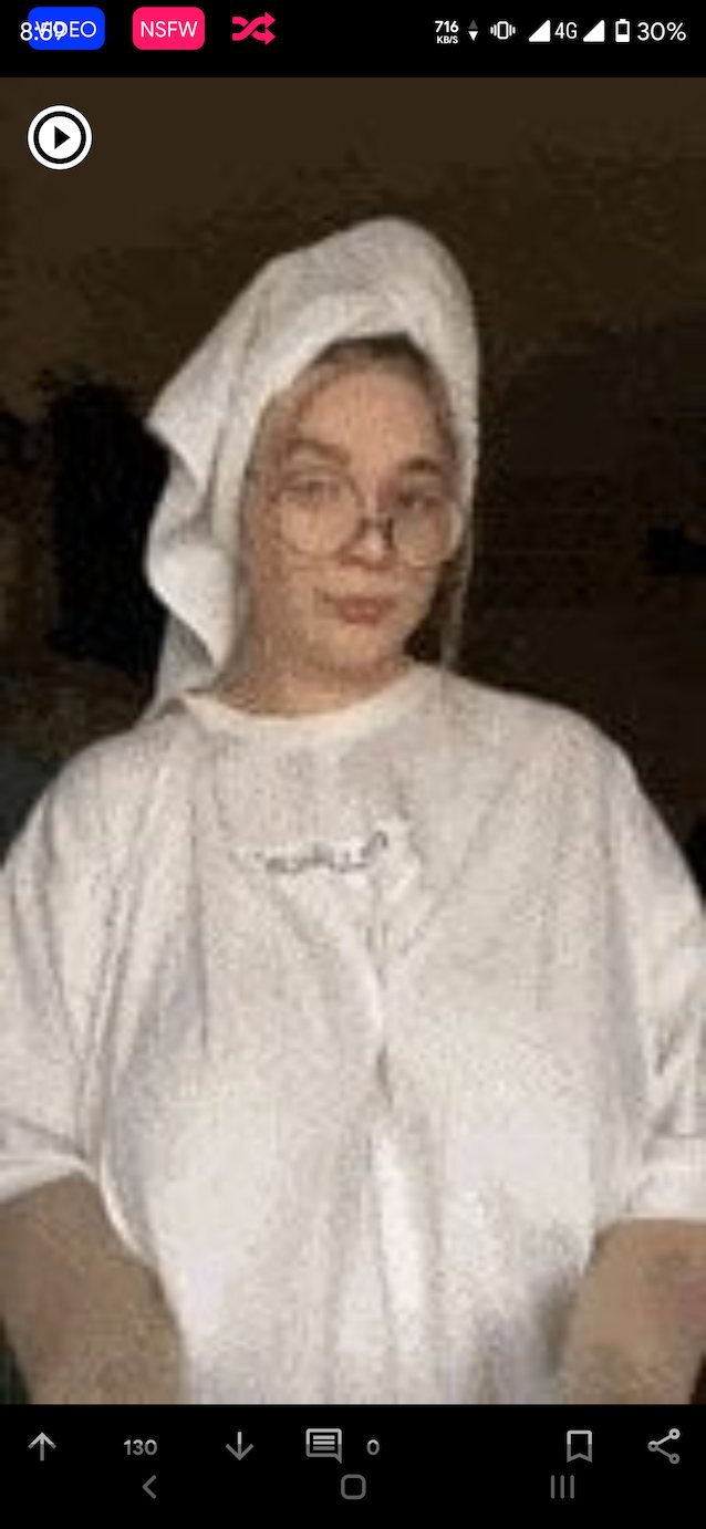 christian, white robe, blonde, glasses, masturbating