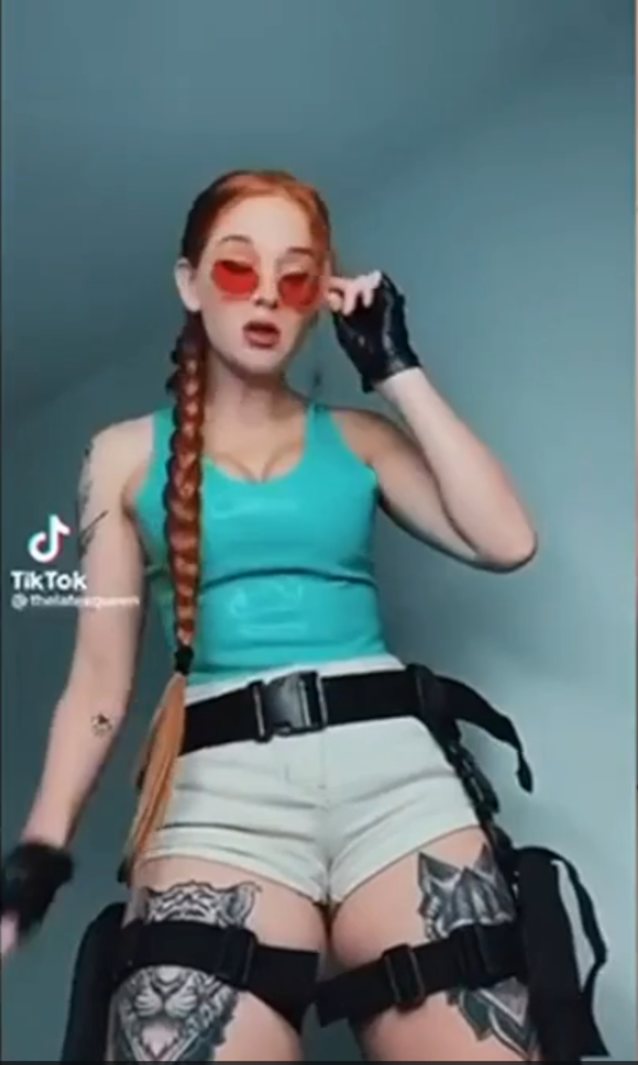 cosplayer, redhead, big boobs, tiktok, hot