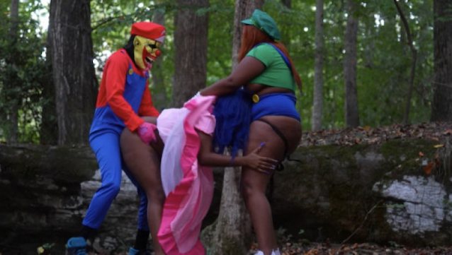 clown, threesome, strapon, bbc, pawg