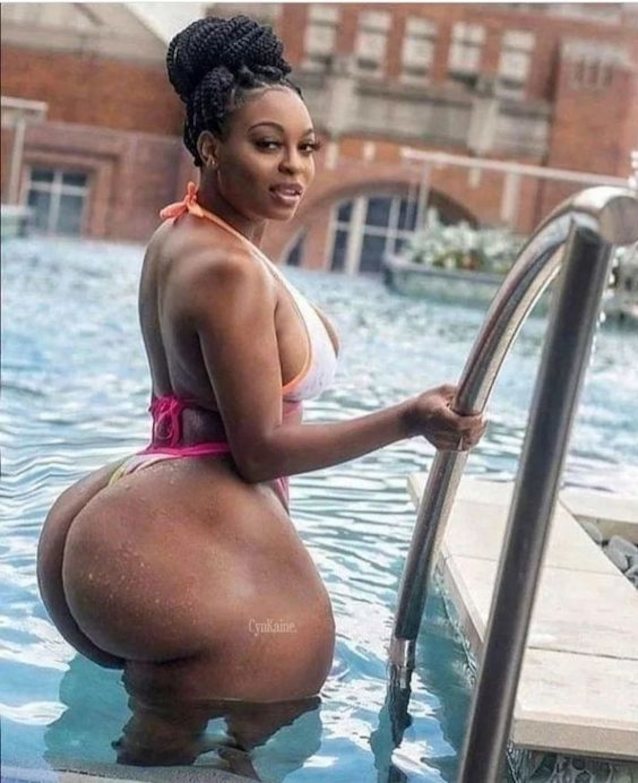 big ass, big booty, ebony, pool, bikini