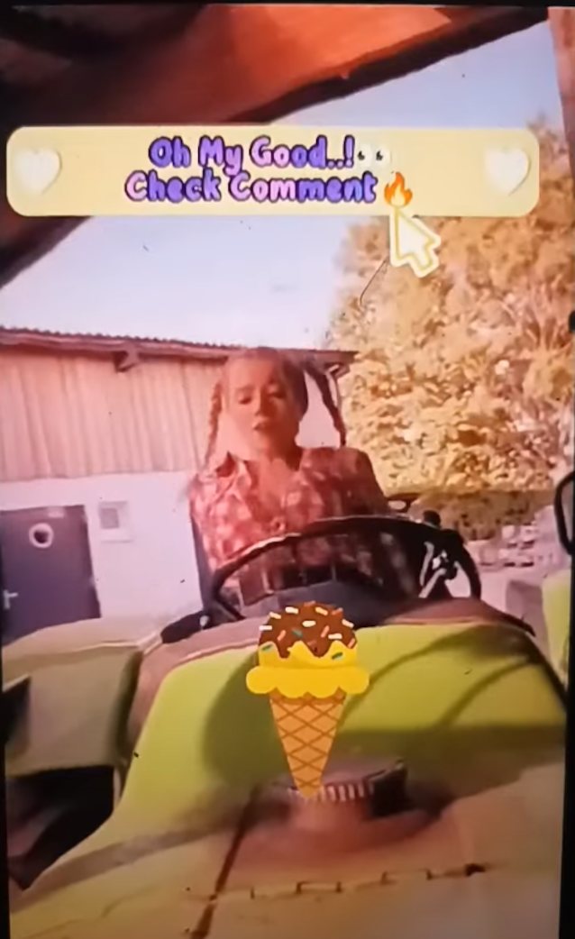 tractor blonde riding