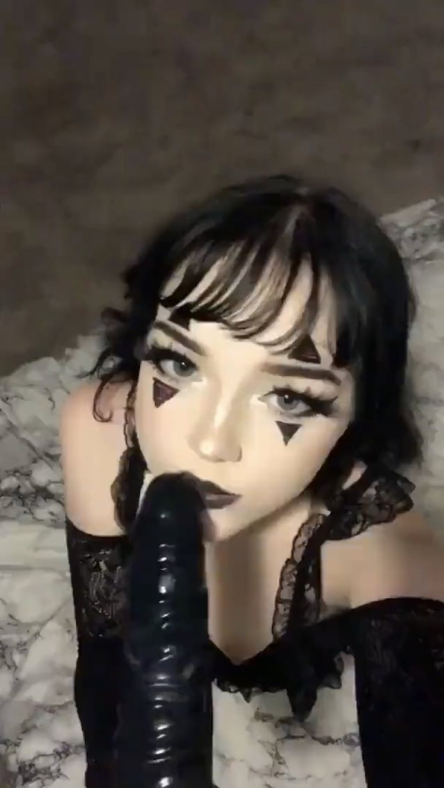 goth, blowjob, dildo, amateur, black hair