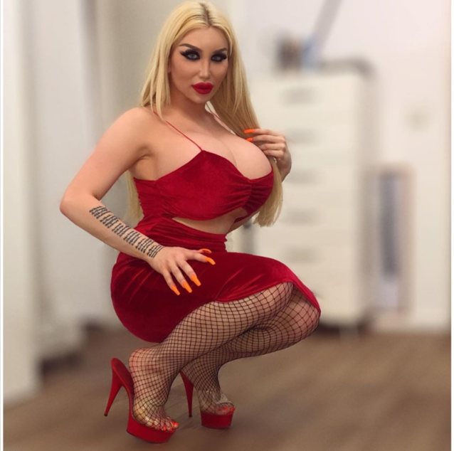 bimbo, sexy, big tits, blonde, tattoo