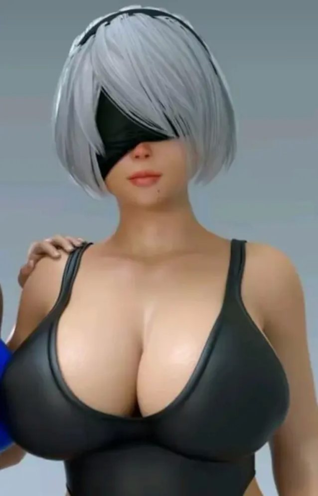 nier, automata, nier automata, 3drender, boobs