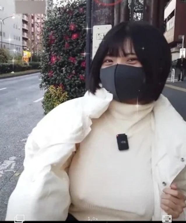 jav, asian, big tits, mask, short hair