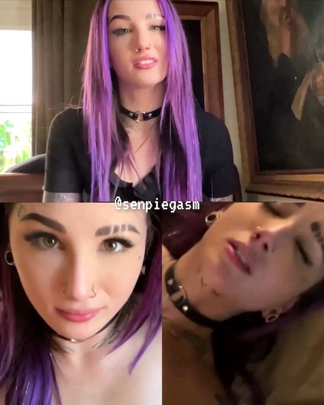 coloured hair, purple, moaning, orgasms, necklace