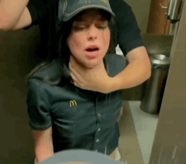 washroom sex, fucked from behind, mcdonald sex