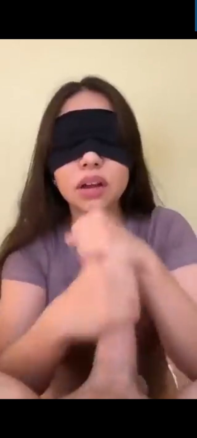 amateur, black hair, white, blowjob, blindfolded