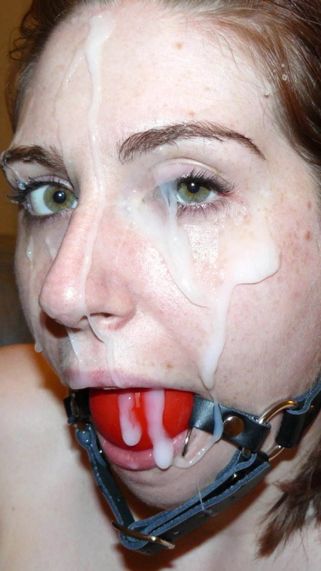 amateur, gagged, facial, cumshot