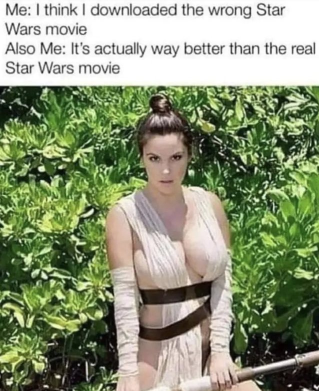 big tit, bit boob, star wars, rey, cosplay