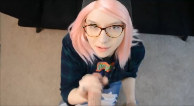 emo, glasses, pink, blowjob