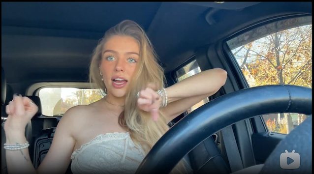 blonde, youtuber, fitness, selfie, in the car