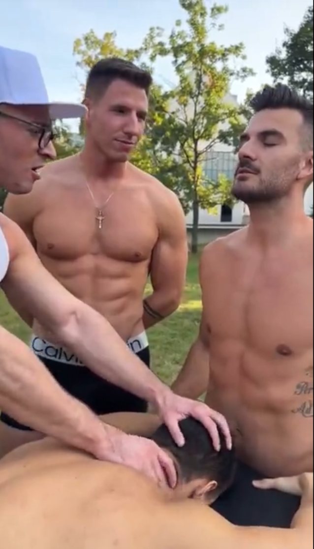 massage, gay, blowjob, group, outdoor