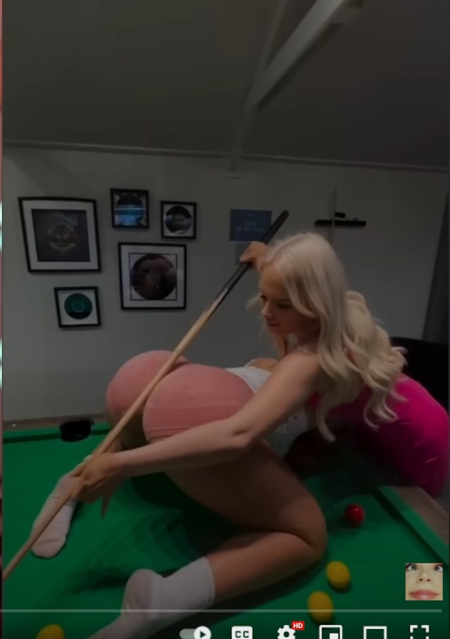 blonde pool table clothed