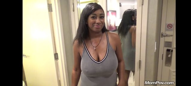 ebony, big tits, mompov