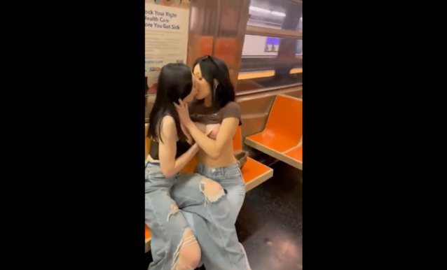 public, subway, lesbian, french, amateur