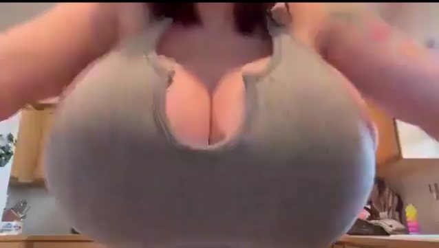 big tits gray top nipples