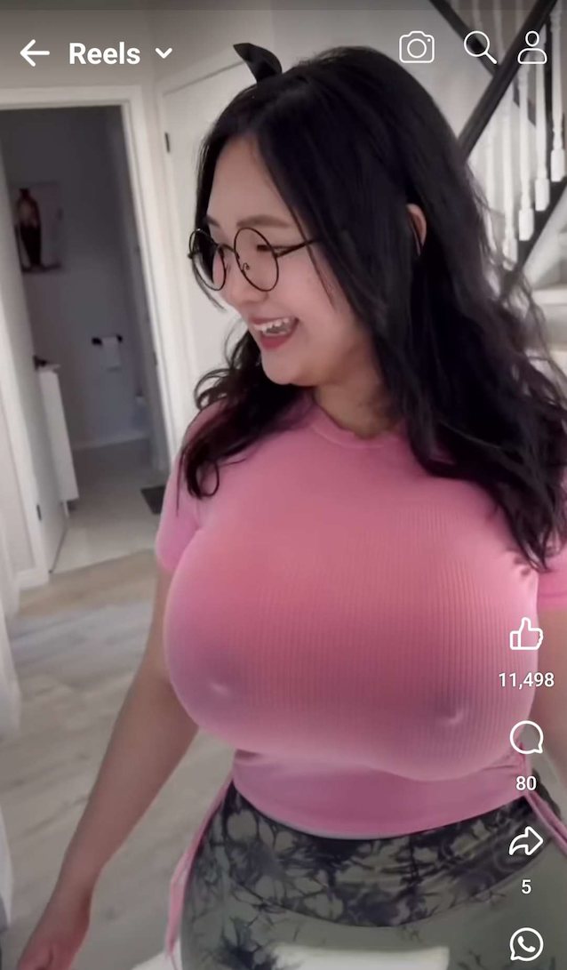 asian, korean, glasses, huge breasts, huge tits