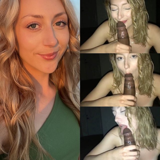 blonde, bbc, interracial, blowjob