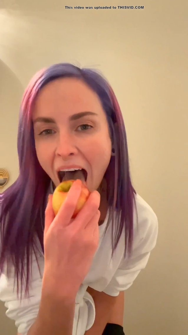 amateur, anal insertion, apple, dyed hair