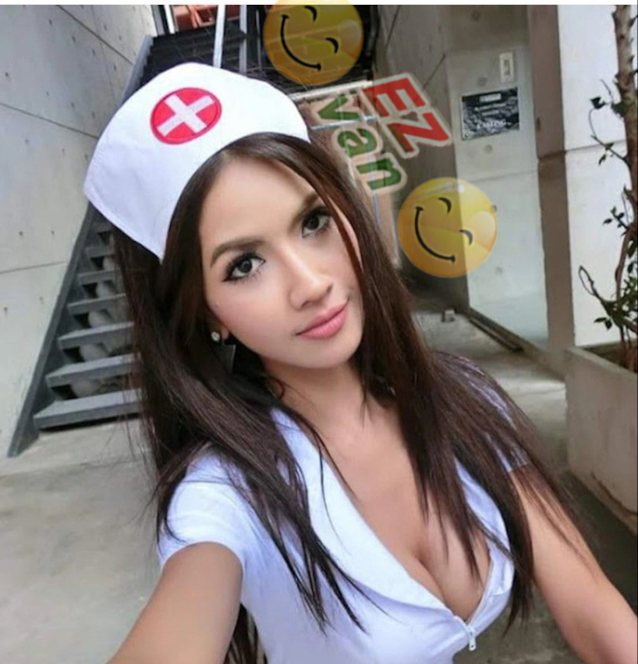 big tits, black hair, nice face, nurse