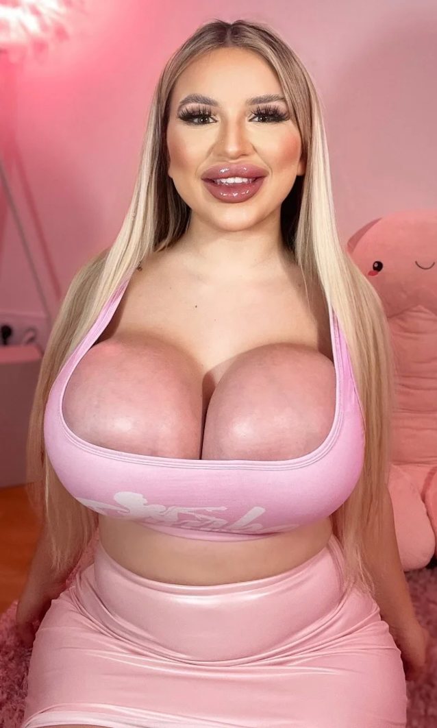 bimbo, blonde, pink, smile, empty head