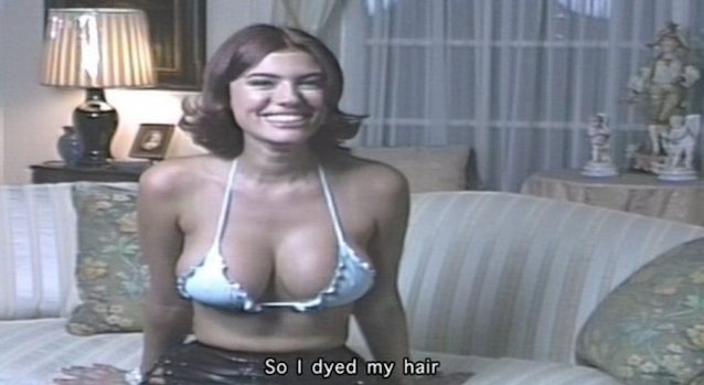 casting, dyed hair, blonde, large breasts