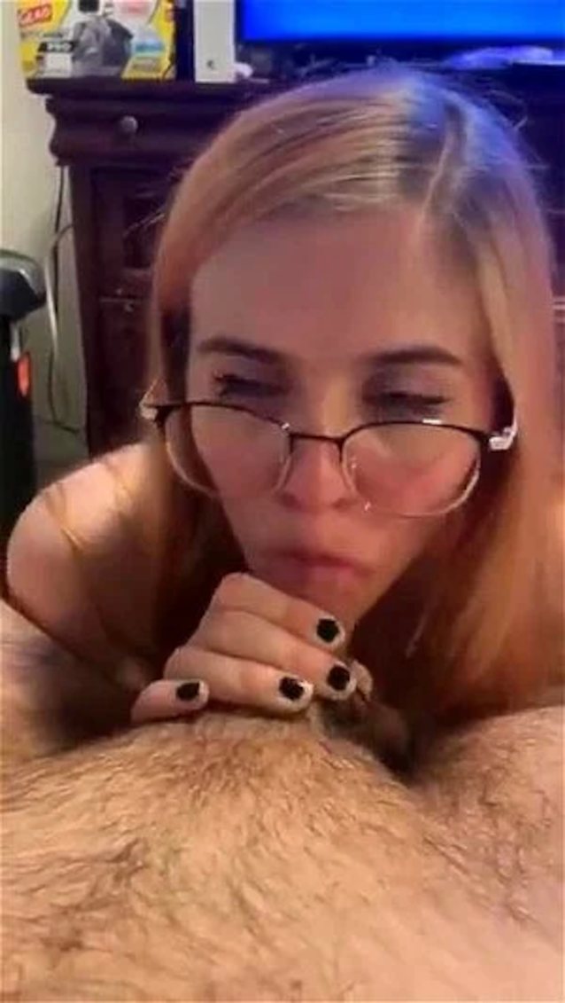 blonde, glasses, blowjob, teen