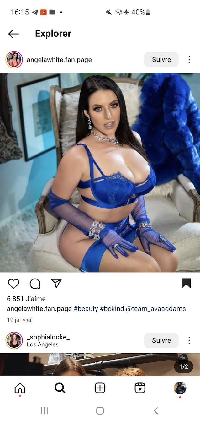 angela white, blue lingerie, big tits