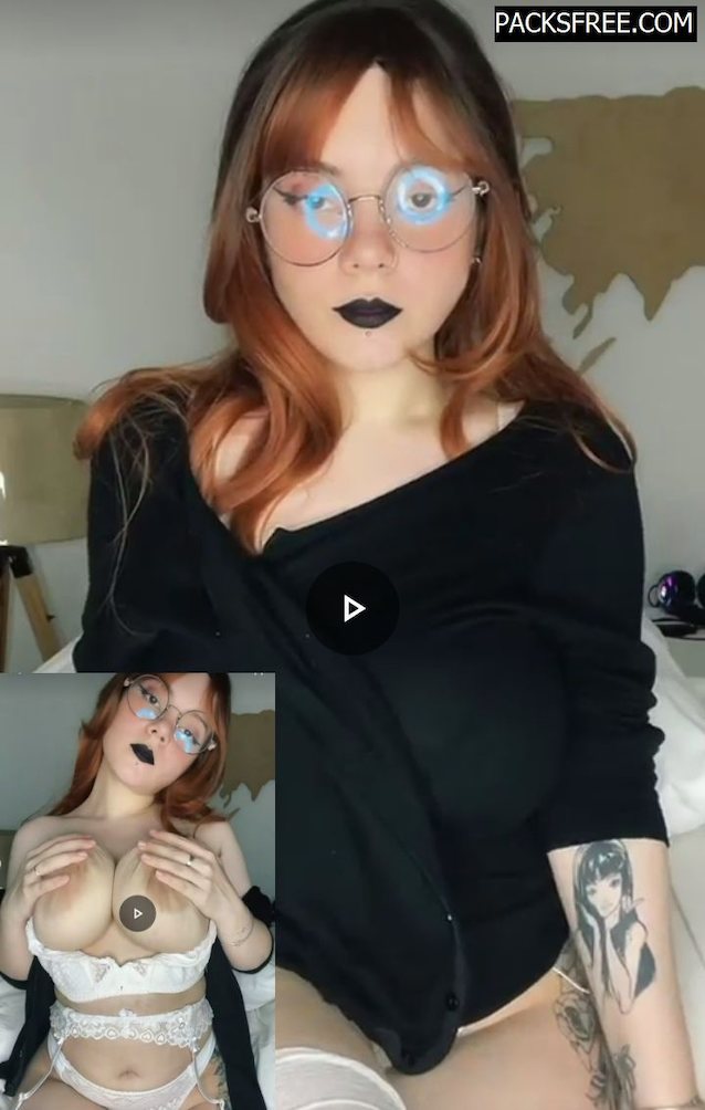 goth girl, big boobs, glases