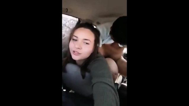 car sex, doggystyle, brunette, sex, moaning